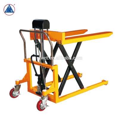 1000kg Portable Manual Light Duty High Lift Scissor Pallet Truck for Sale