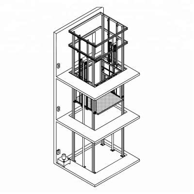 1000~3000kg Warehouse Cargo Goods Chian Lift Plaftrom